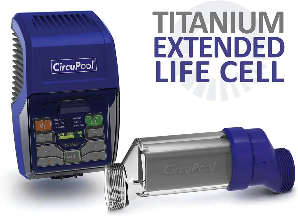 Complete Salt Water Chlorination System for Swimming Pools | Titanium Cell & 7 Year Manufacturer Warranty | No DIY Install Penalty.
