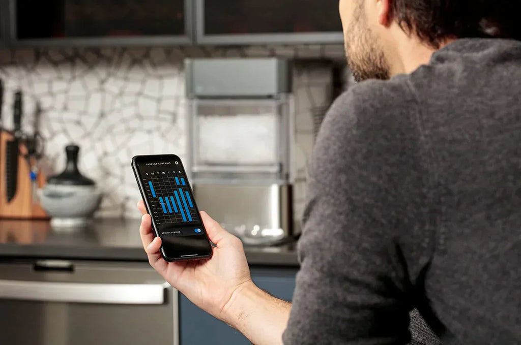 2.0 Countertop Nugget Ice Maker | Ice Machine with WiFi Connectivity | Smart Home Kitchen Essentials | Black Stainless