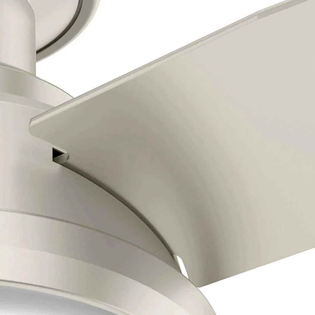 Hunter Fan Company Dempsey Low Profile Indoor / Outdoor Ceiling Fan with LED Light and Remote Control, 44", Matte Nickel