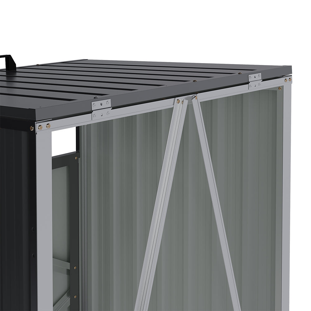 3x3ft Charcoal Black Outdoor Galvanized steel Garbage Can Storage Shed