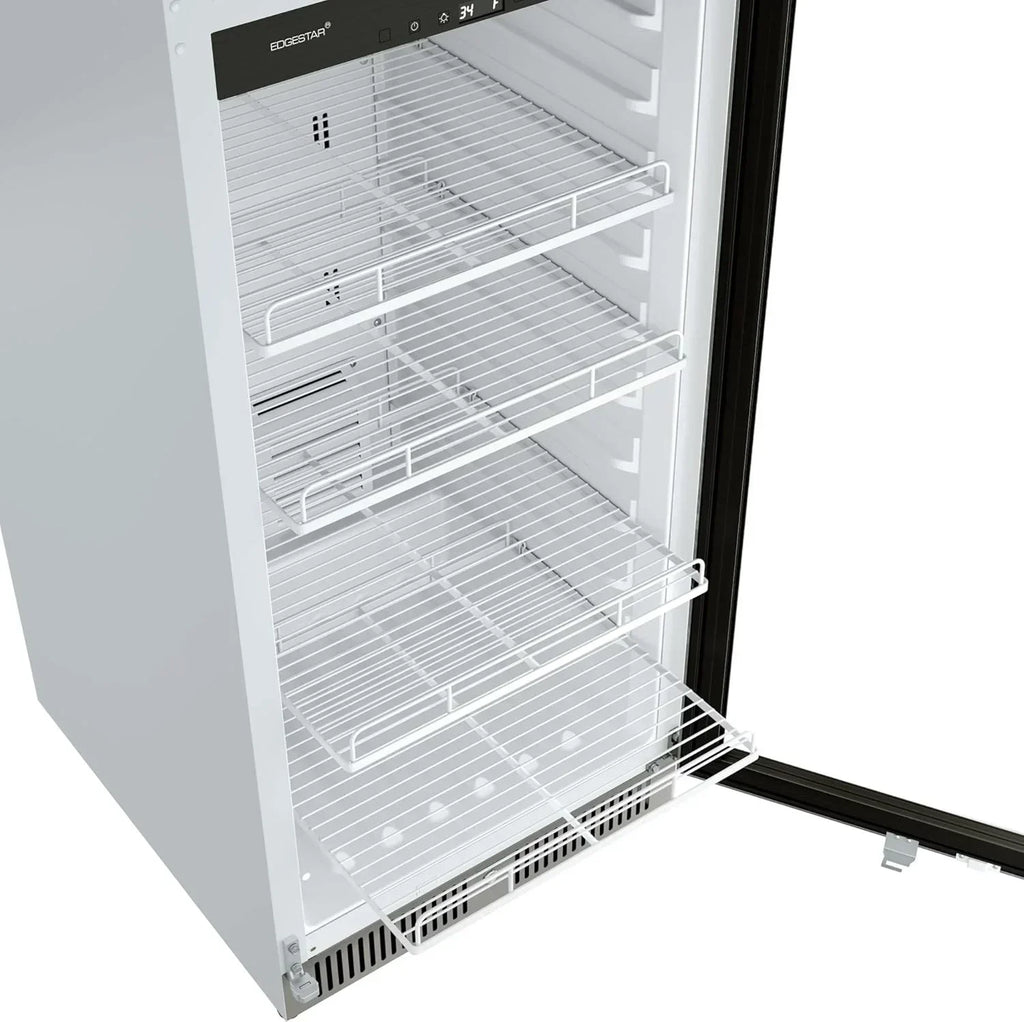 22" Wide 10.1 Cu. Ft. Commercial Beverage Merchandiser – Stainless Steel, Temp Alarm, Reversible Door