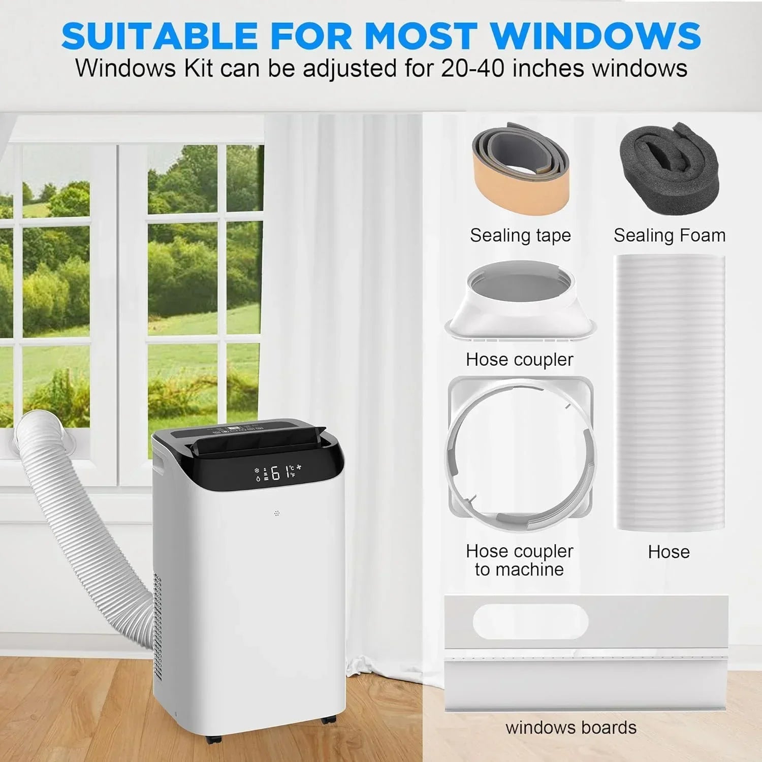 Portable Air Conditioners with Remote Control, 3-in-1 Free Standing Cooling AC Unit with Fan & Dehumidifier, Cools Room up to 700 sq.ft, Smart/Sleep Mode,3 Speed,Auto Swing,24H Timer