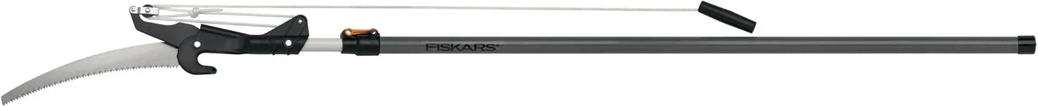 2-in-1 Extendable Tree Pruner and Pole Saw (Extends 7.9 - 12 feet) with Rotating Head, Pruning Stik Model with15-Inch Double-Grind Saw Blade, and Double Locking System