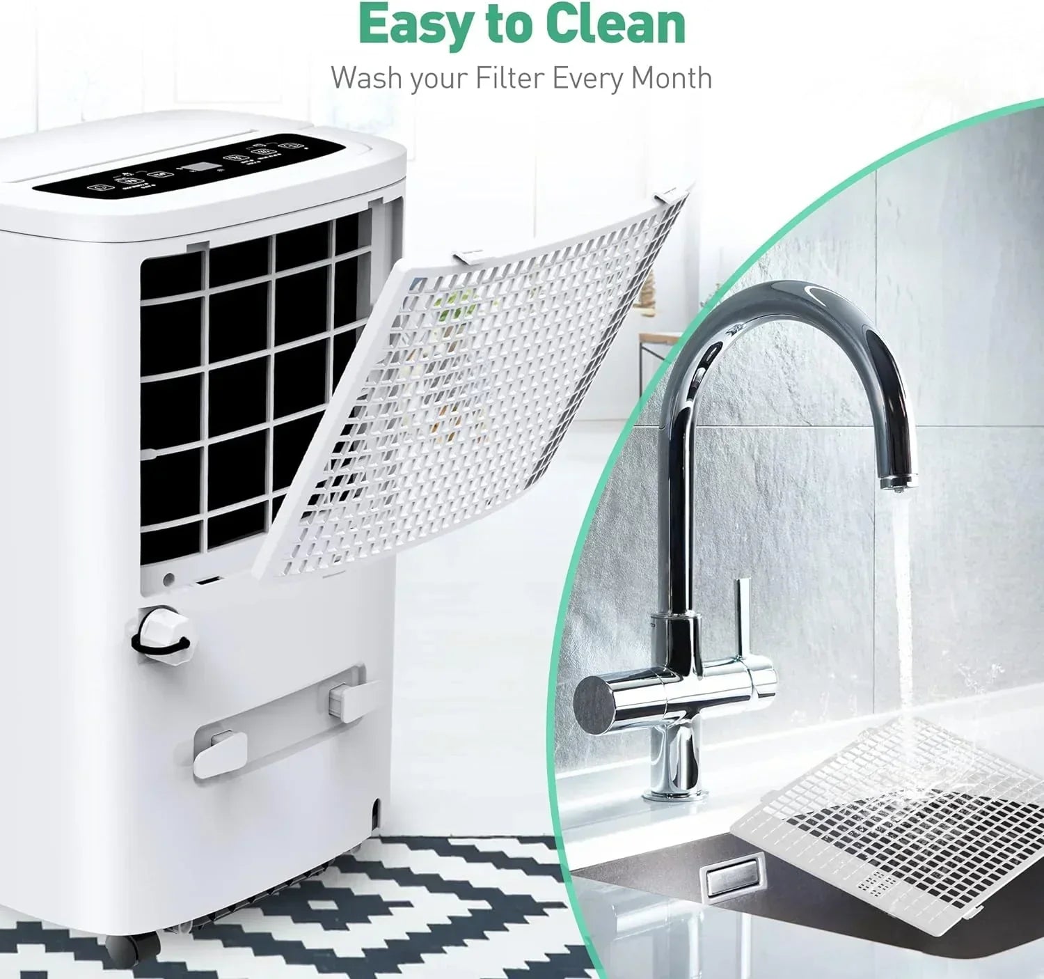 Portable Air Conditioners with Remote Control, 3-in-1 Free Standing Cooling AC Unit with Fan & Dehumidifier, Cools Room up to 700 sq.ft, Smart/Sleep Mode,3 Speed,Auto Swing,24H Timer