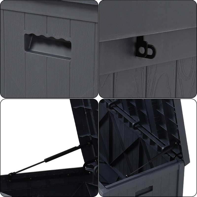 430L Black/Grey Lockable Waterproof Garden Storage Box