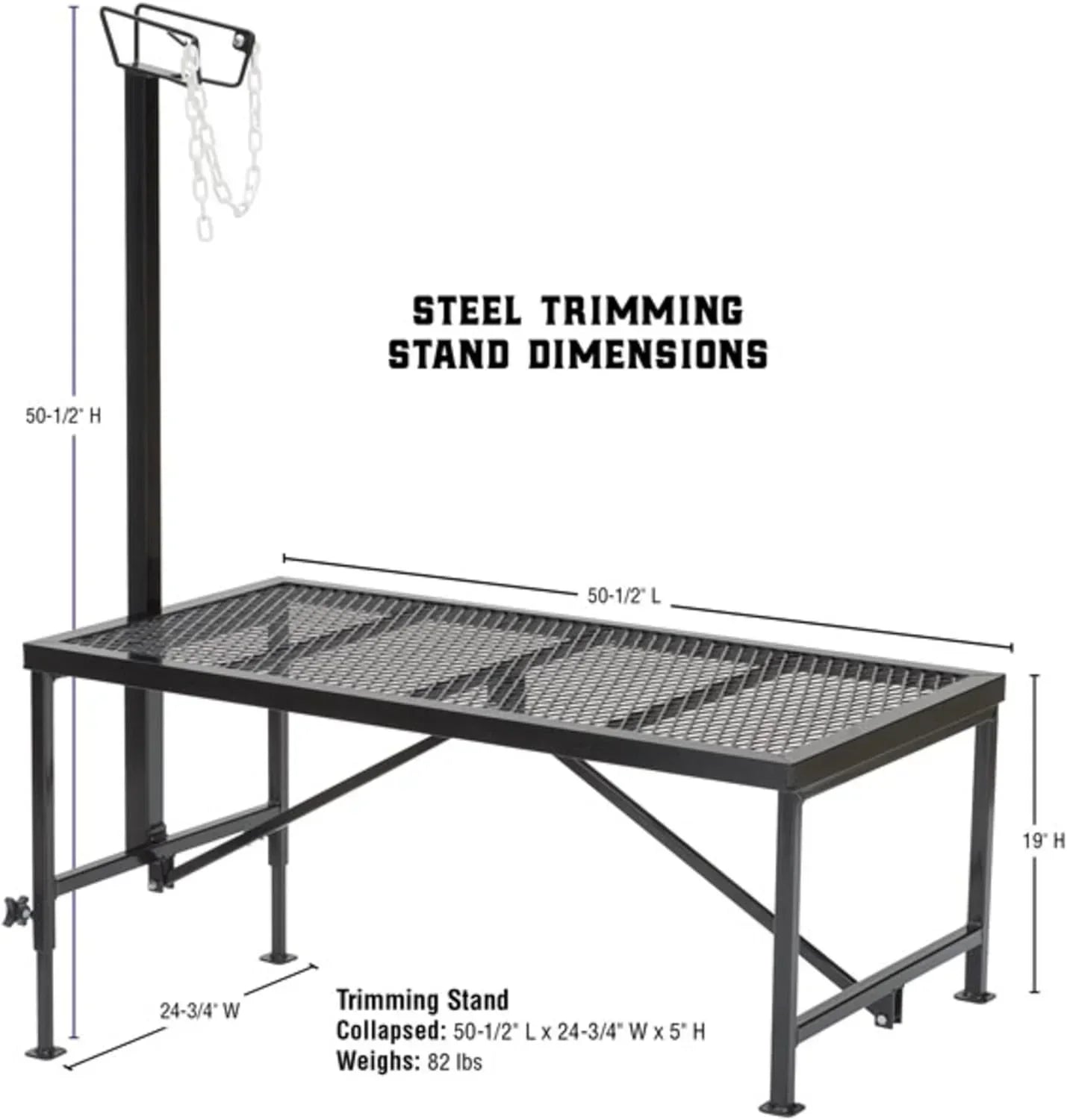 Weaver Leather Livestock Steel Trim Stand - Adjustable and Durable Trimming Stand for Sheep, Goats, and Other Livestock - Wire Headpiece Holds Animals in Place During Grooming, Black, 1 Ct (Pack of 1)