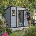 Klikstrom Senner 6×4 ft Pent Grey Resin Shed with floor & 1 window
