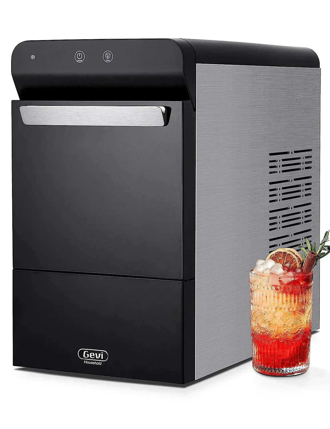 V2.0 Countertop Nugget Ice Maker | Self Cleaning Pellet Ice Maker | Open and Pour Refill | Stainless Steel Housing |