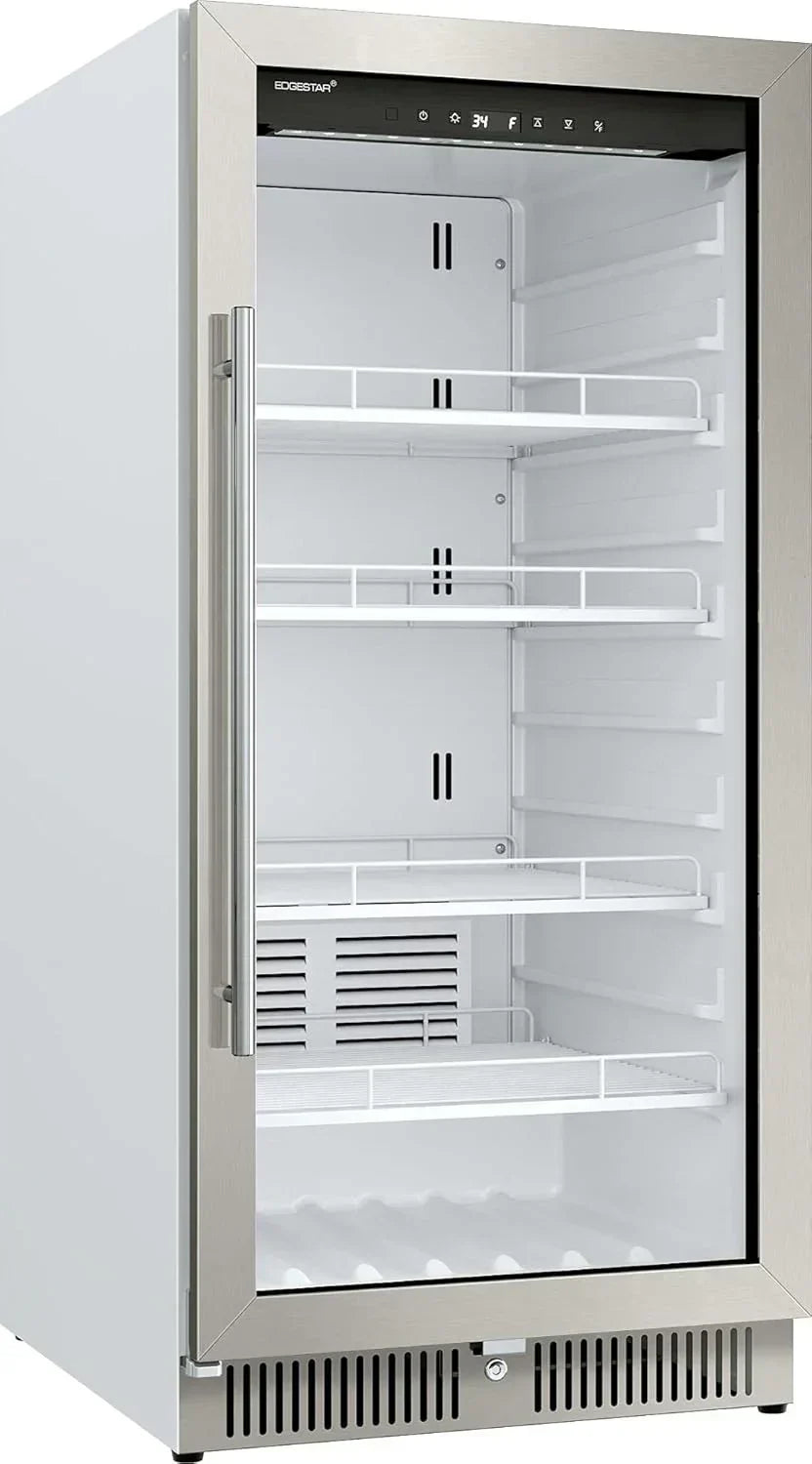 22" Wide 10.1 Cu. Ft. Commercial Beverage Merchandiser – Stainless Steel, Temp Alarm, Reversible Door
