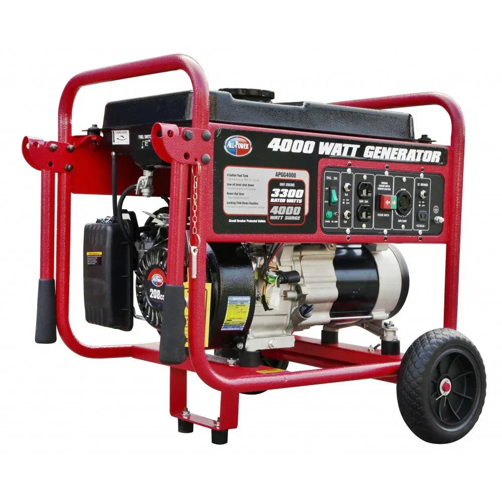 4000 Watt Generator APGG4000, 4000W Portable Generator for Home Use Power Backup, RV Standby, Hurricane Damage Restoration Power Backup.
