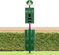 Outdoor version of dog feces collection station - Pet feces collection station with feces bag dispensers - Dog-shaped sign - Large trash can 400 rolls, 200 ziplock bags and 50 reusable bags - Outdoor pet feces collection system