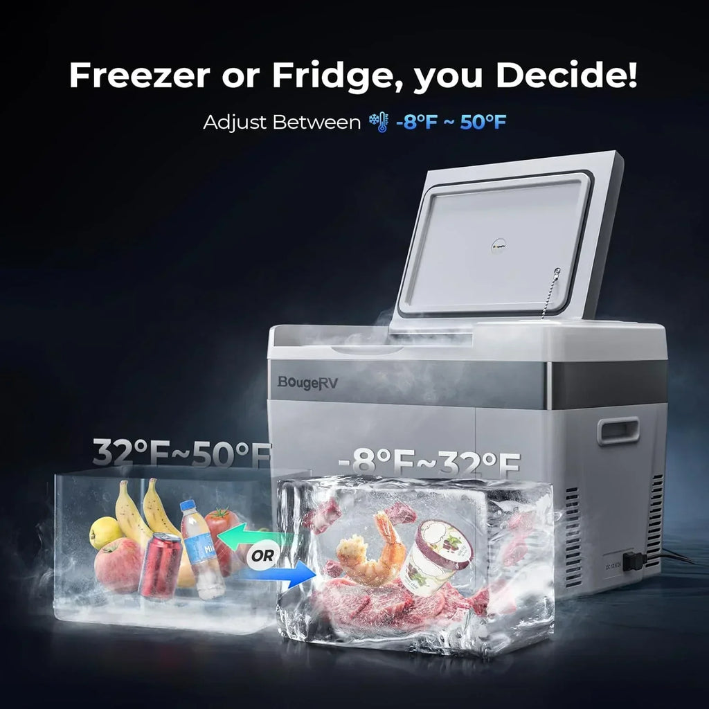 12 Volt Refrigerator 12V Car Fridge 23 Quart Portable Freezer Compressor Cooler 12/24V DC 110~240 Volt AC for Truck Van RV Camper SUV Travel Camping Road Trips Tailgating -7℉~50℉