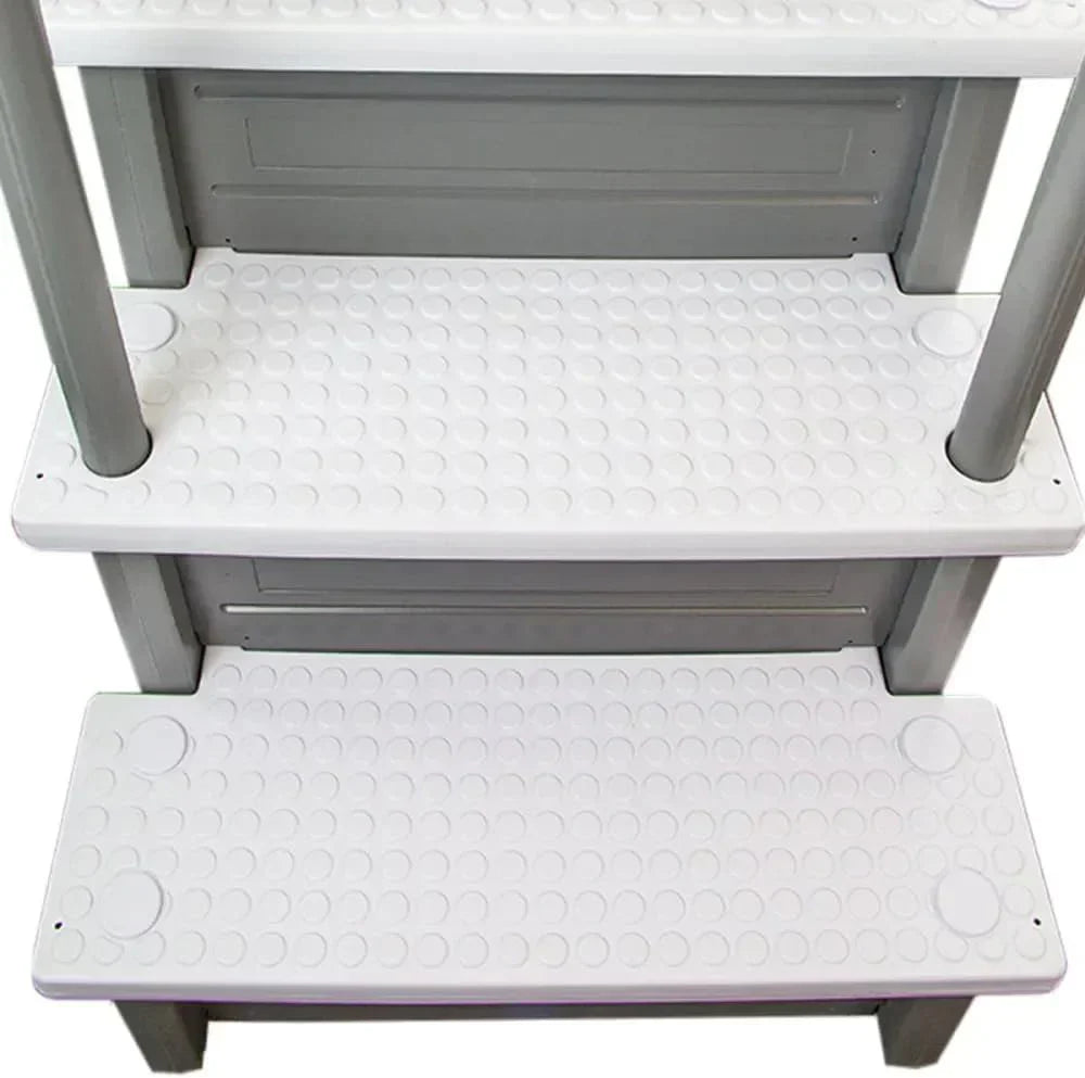 Select Anti-Slip in-Pool Steps | Gray | for Above Ground Swimming Pools | Can Mount to Decks 48" to 54" H | Safety Stairs Capacity Up to 300 lbs