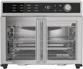 Air Fryer Toaster Oven Combo, 12 in 1 Countertop Convection Oven Cooks Food Fast, Fits a Whole Pizza or 6 Toast Slices, French Doors with Stainless Steel Finish.