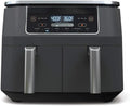 10 Quart 6-in-1 DualZone XL 2-Basket Air Fryer with 2 Independent Frying Baskets, Match Cook & Smart Finish to Roast, Broil, Dehydrate for Quick, Easy Family-Sized Meals, Grey
