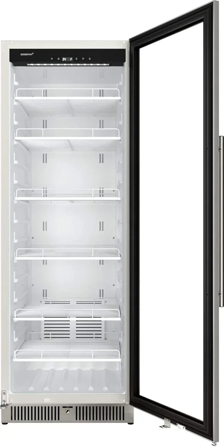 22" Wide 10.1 Cu. Ft. Commercial Beverage Merchandiser – Stainless Steel, Temp Alarm, Reversible Door