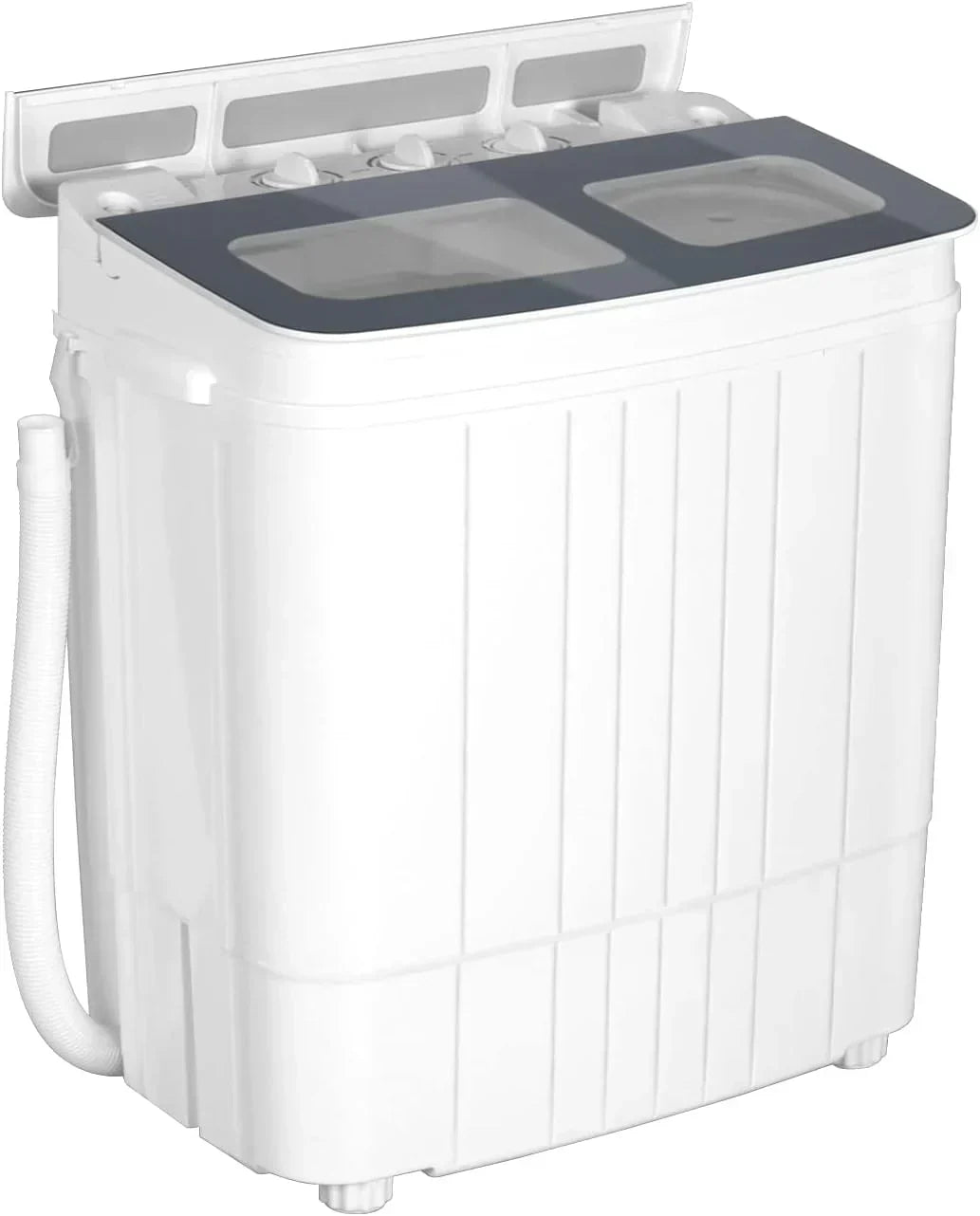Portable Washing Machine - 14.5 lbs Mini Twin Tub Washer & Spin Dryer for Apartments, Dorms, RVs, Camping - Gray/Blue