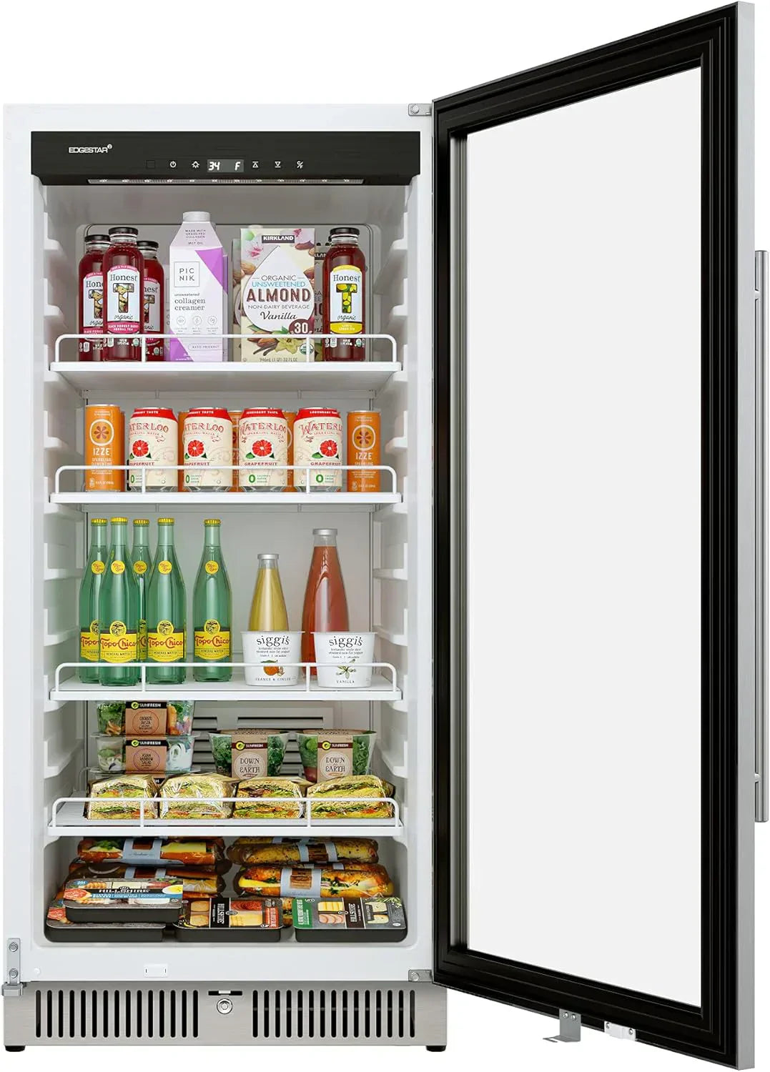 22" Wide 10.1 Cu. Ft. Commercial Beverage Merchandiser – Stainless Steel, Temp Alarm, Reversible Door