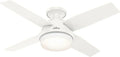 Hunter Fan Company Dempsey Low Profile Indoor / Outdoor Ceiling Fan with LED Light and Remote Control, 44", Matte Nickel