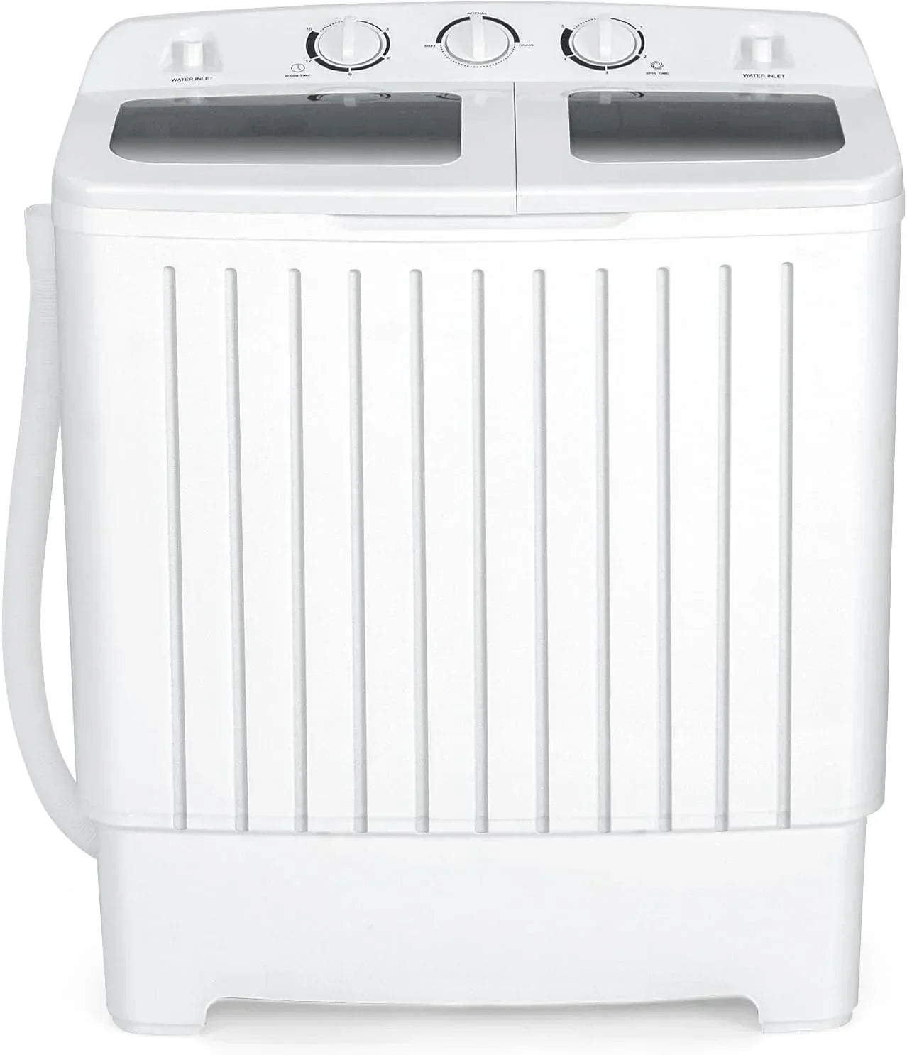 Portable Washing Machine, Twin Tub 20 Lbs Capacity, Washer(12 Lbs) and Spinner(8 Lbs), Durable Design, Timer Control, Compact Laundry Washer for RV, Apartments and Dorms, Grey+White