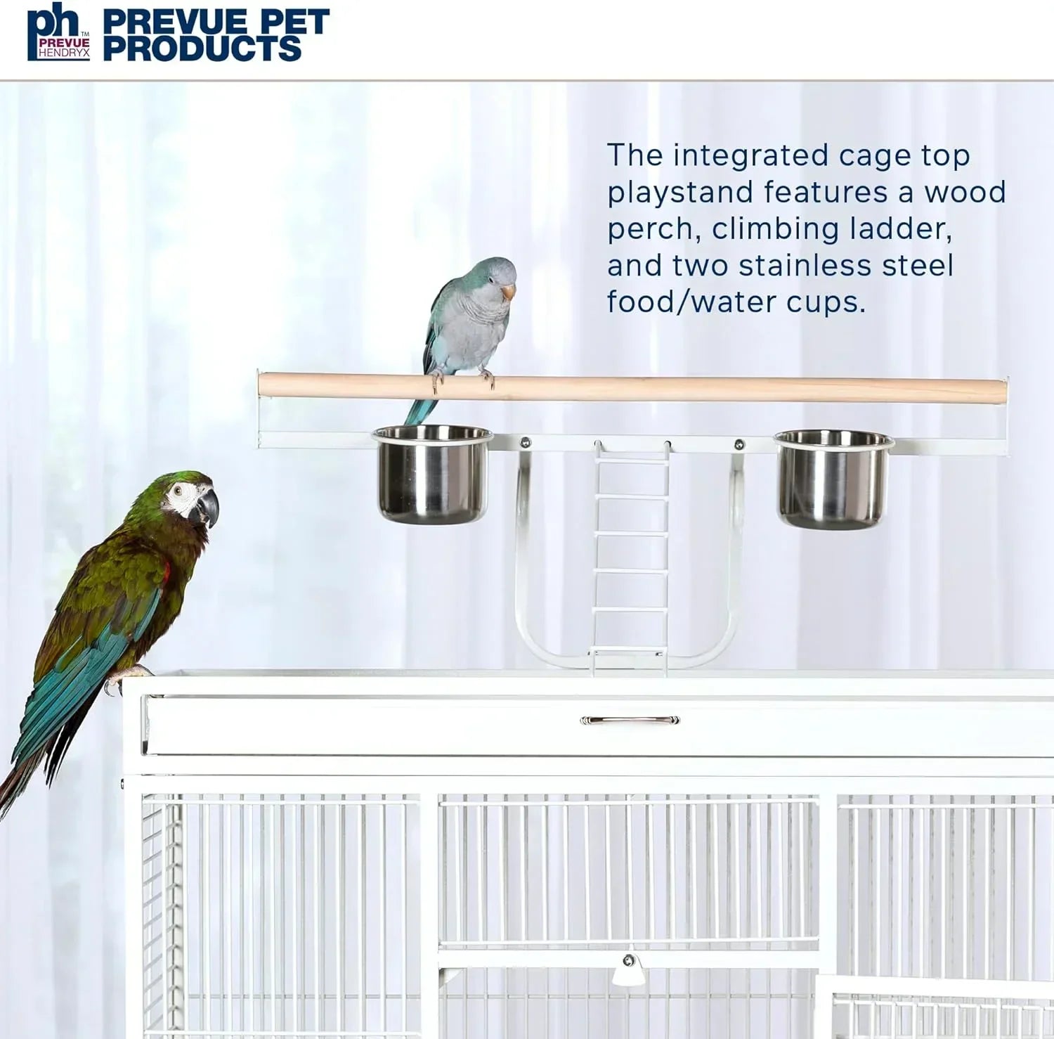 Pet Products Wrought Iron Select Bird Cage 3154C, Chalk White, 36-Inch by 24-Inch by 66-Inch