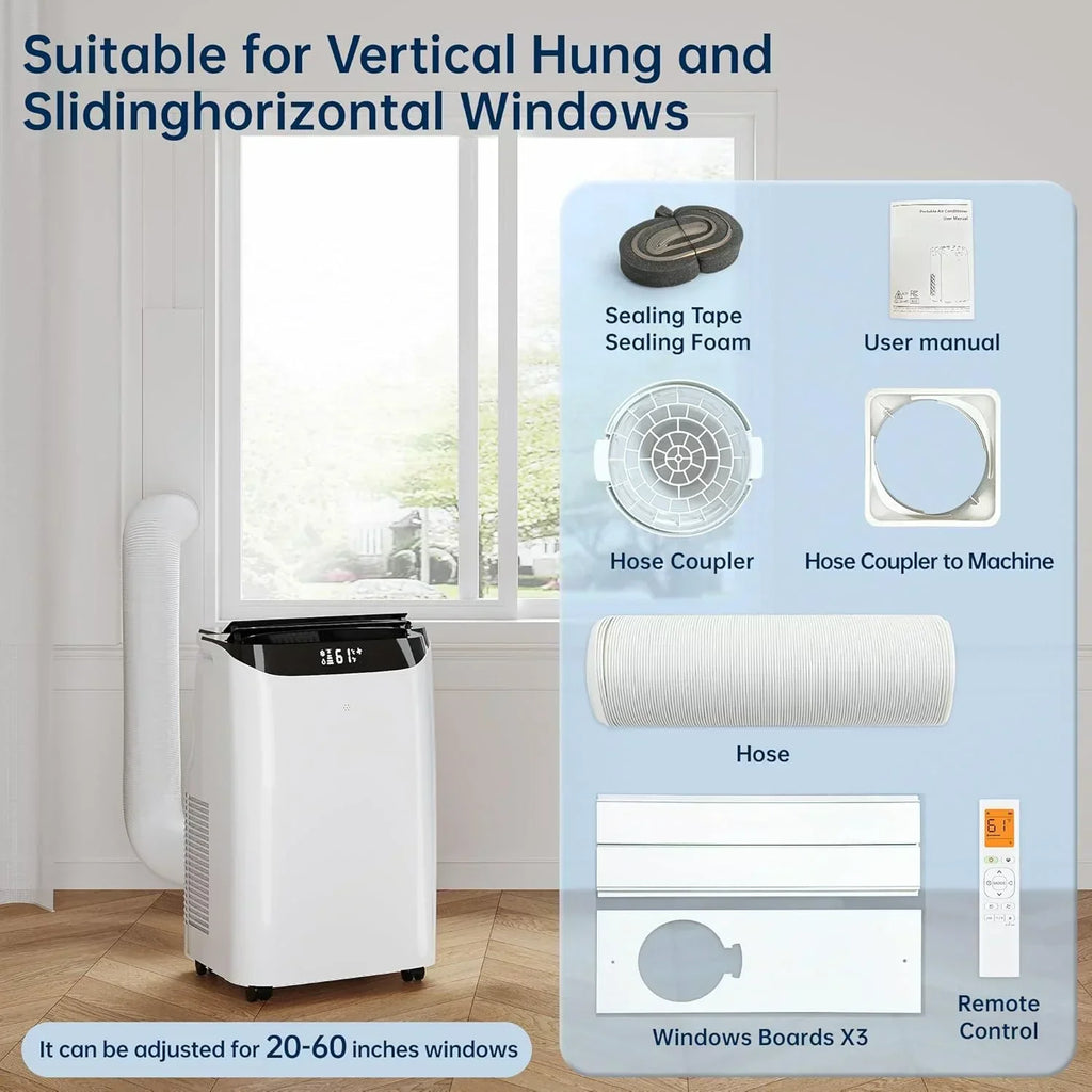 14000 BTU Portable Air Conditioners with Remote Control, 3-in-1 Free Standing Cooling AC Unit with Fan & Dehumidifier, Cools Room up to 700 sq.ft, Smart/Sleep Mode,3 Speed,Auto Swing,24H Timer