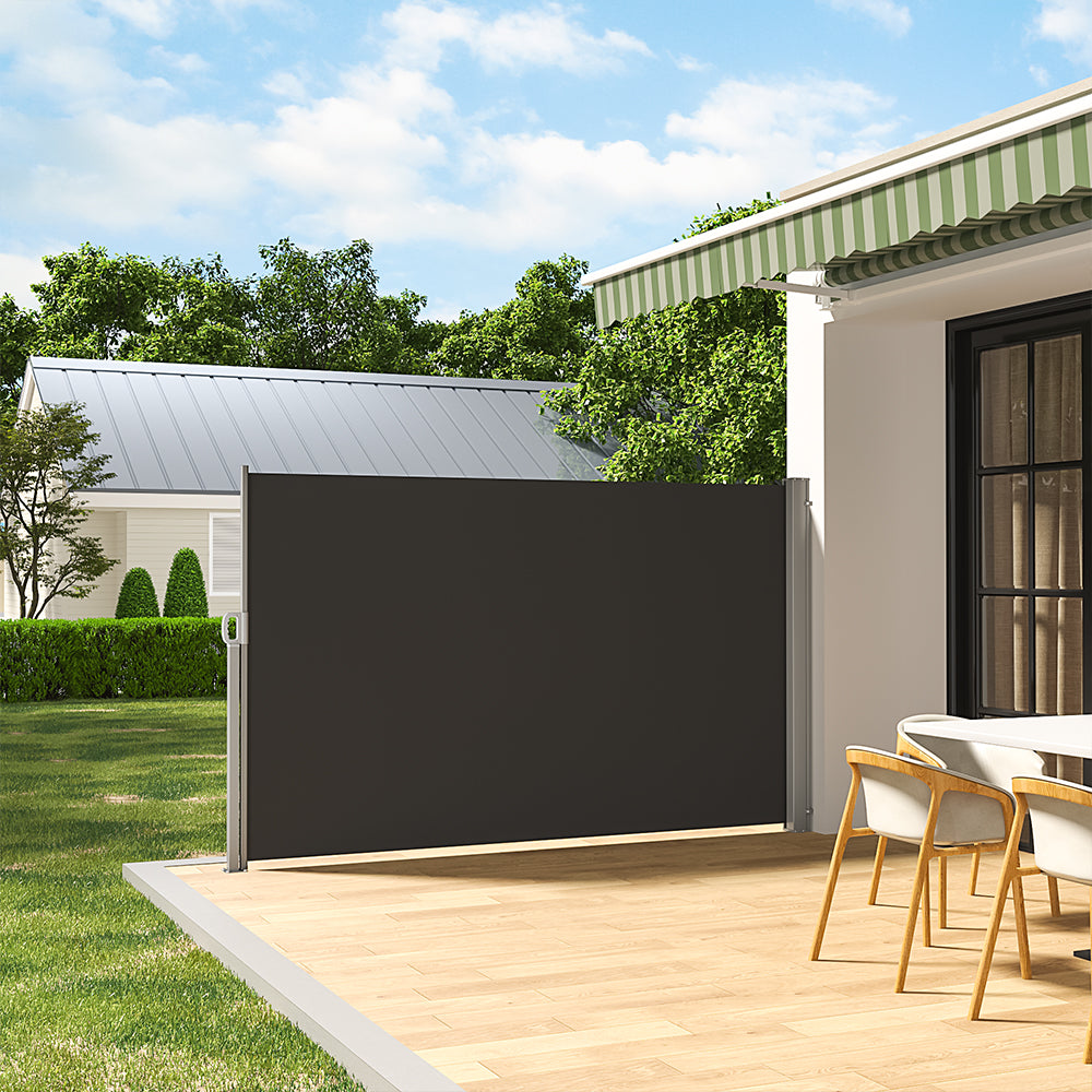 Grey Outdoor Retractable UV-Resistant Privacy Side Awning