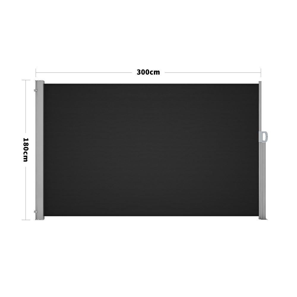 Grey Outdoor Retractable UV-Resistant Privacy Side Awning