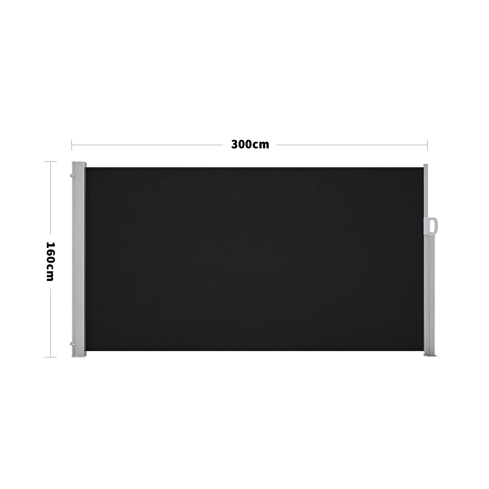 Grey Outdoor Retractable UV-Resistant Privacy Side Awning