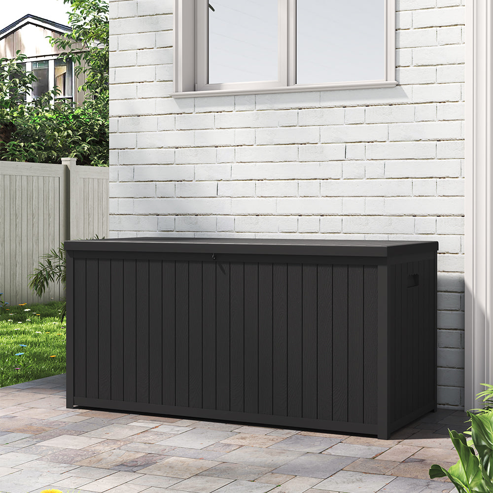 430L Black/Grey Lockable Waterproof Garden Storage Box