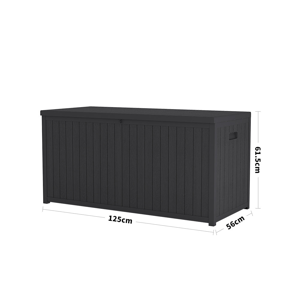 430L Black/Grey Lockable Waterproof Garden Storage Box