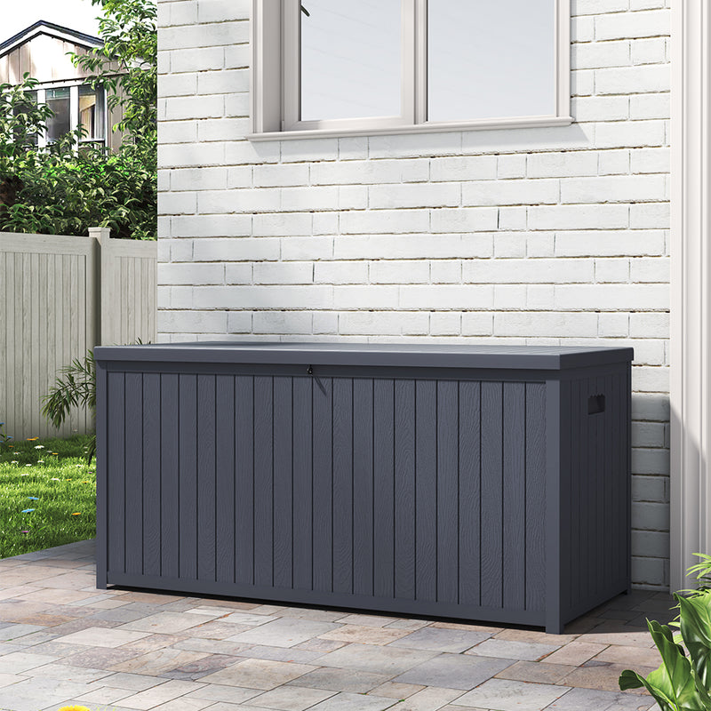 430L Black/Grey Lockable Waterproof Garden Storage Box