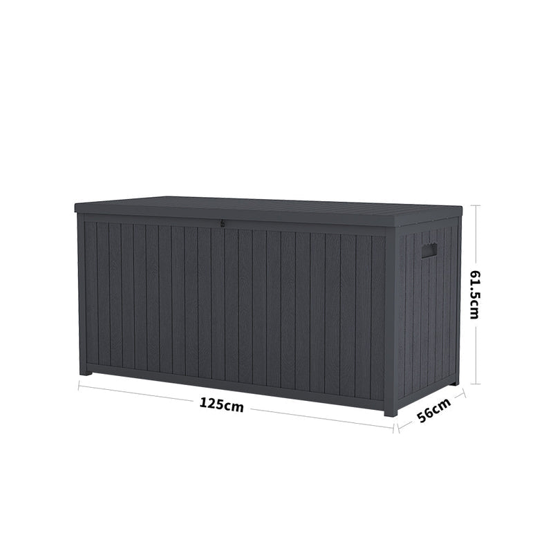430L Black/Grey Lockable Waterproof Garden Storage Box