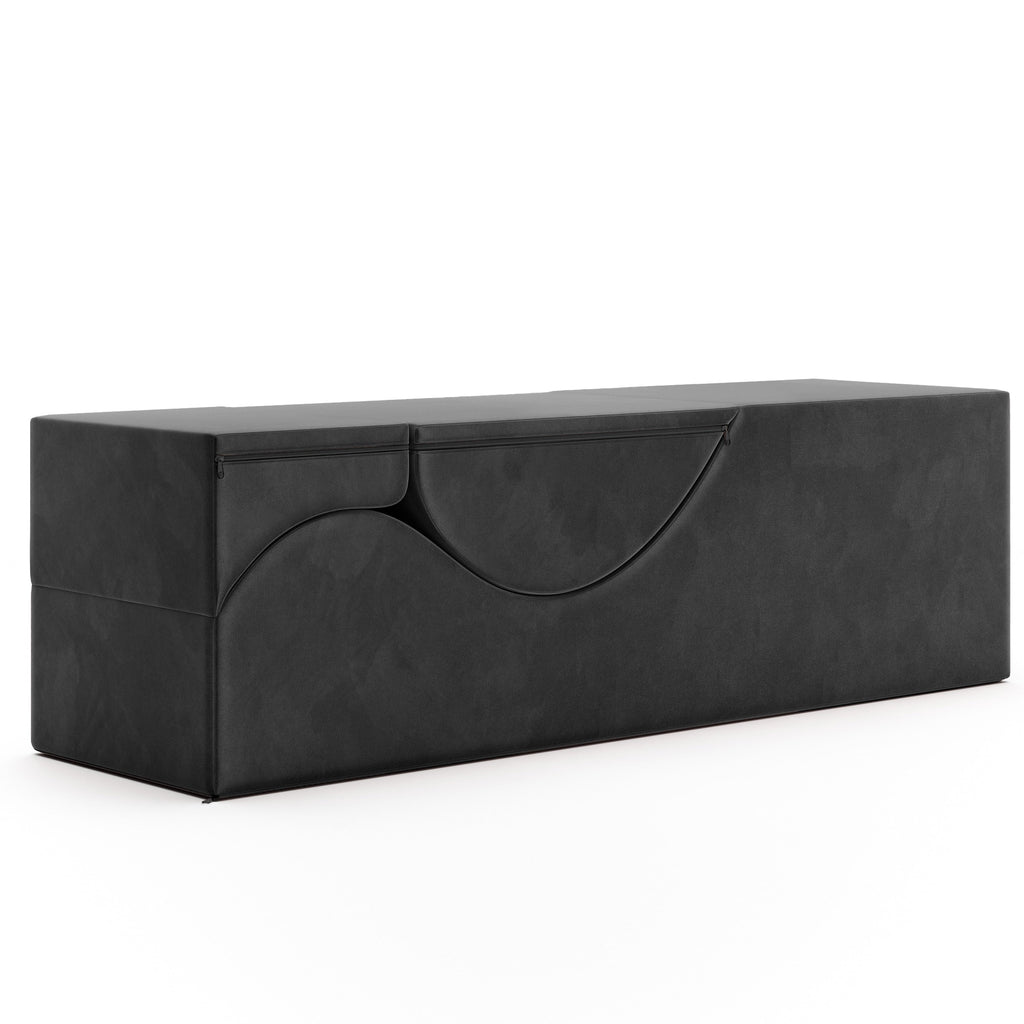 Avana Kami Convertible Chaise / Yoga & Massage - 2-In-1 Ottoman with Concealed Fold Out Yoga Lounge Chair, Microvelvet - N/A
