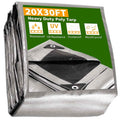 20�30 ft Heavy-Duty Tarp Shelter Cover Tarpaulin, Silver