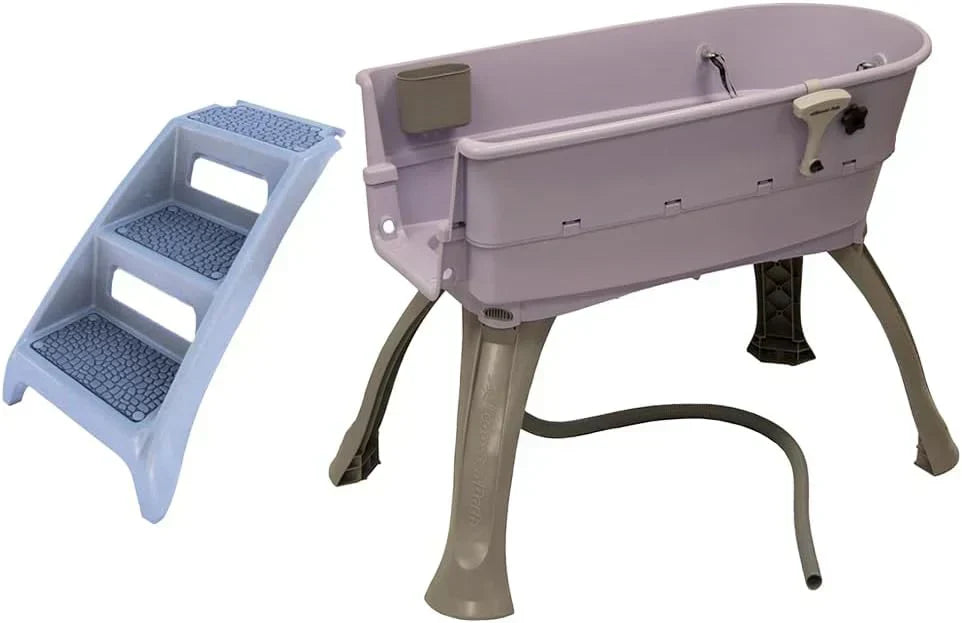 Booster Bath Elevated Pet Bathing Large Teal Steps Combo