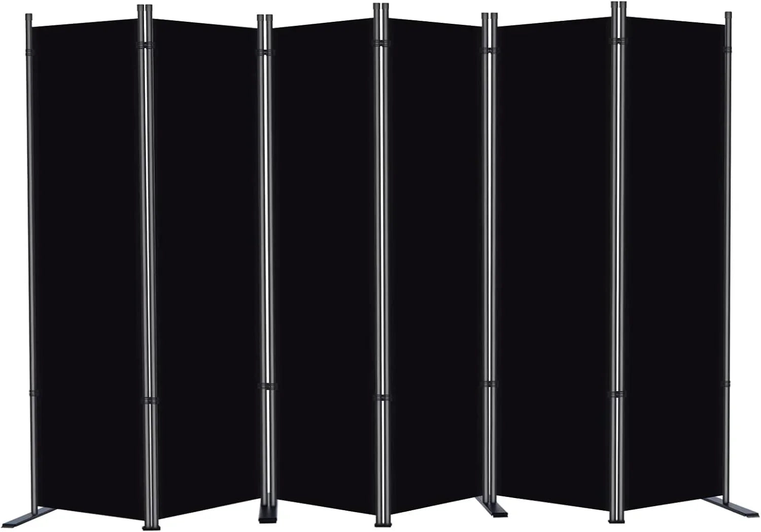 3 Panel Privacy Screen, 6 Ft Tall Folding Privacy Screen Room Dividers, Freestanding Room Partition Wall Dividers, 102''W x 20''D x 71''H, Black