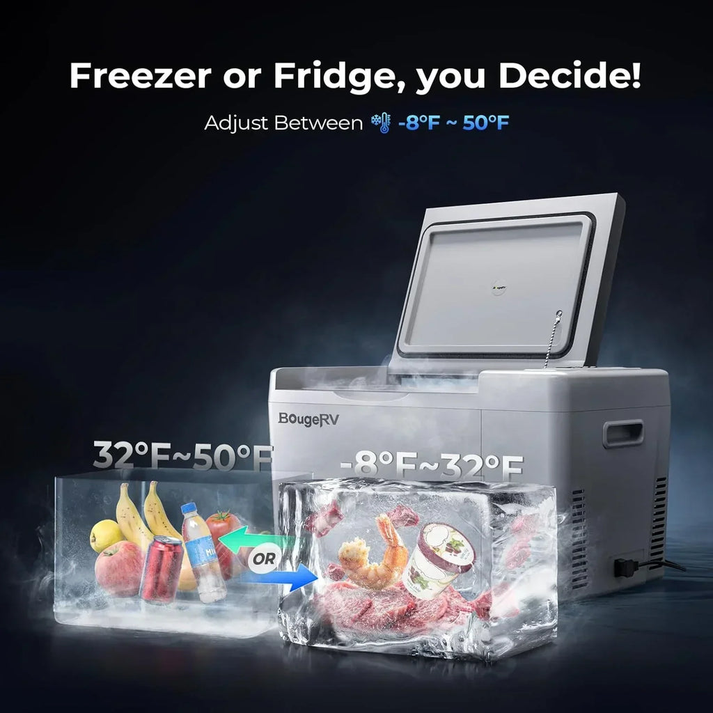 12 Volt Refrigerator 12V Car Fridge 23 Quart Portable Freezer Compressor Cooler 12/24V DC 110~240 Volt AC for Truck Van RV Camper SUV Travel Camping Road Trips Tailgating -7℉~50℉