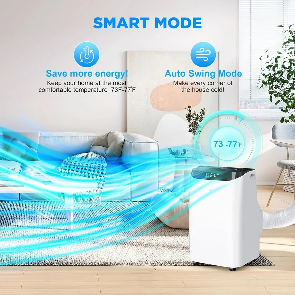 14000 BTU Portable Air Conditioners with Remote Control, 3-in-1 Free Standing Cooling AC Unit with Fan & Dehumidifier, Cools Room up to 700 sq.ft, Smart/Sleep Mode,3 Speed,Auto Swing,24H Timer