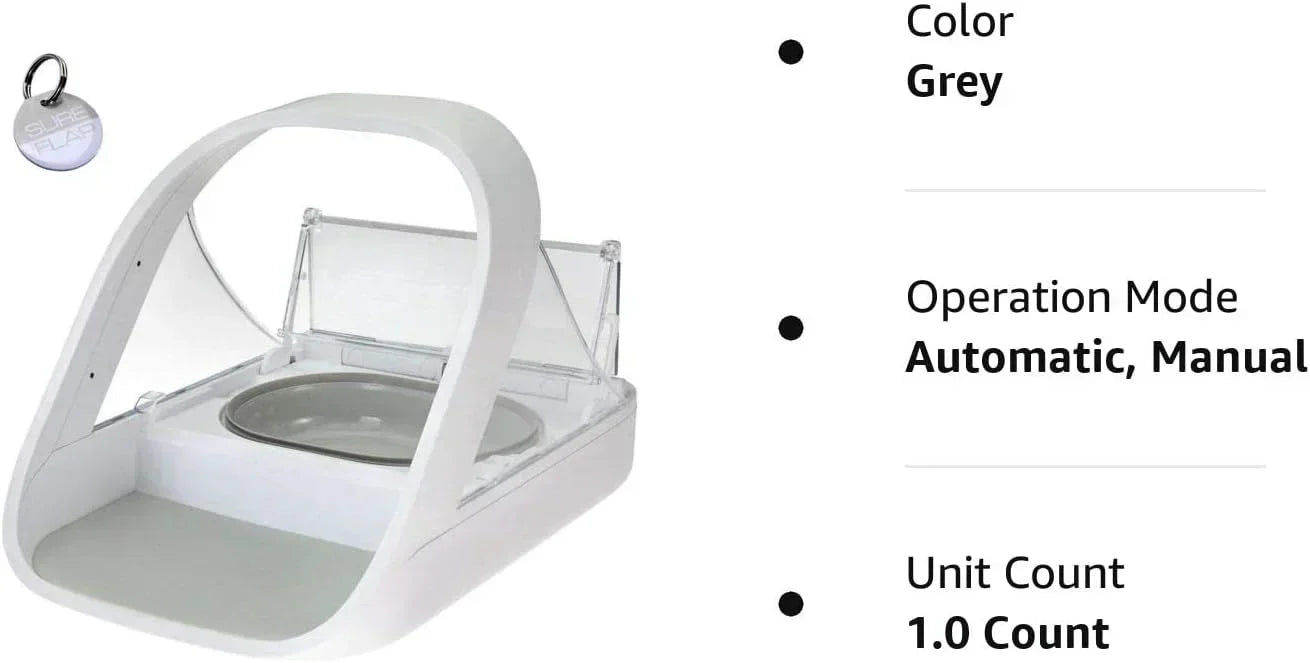 Automatic Pet Feeder -Microchip Pet Feeder - MPF001 - Suitable for Both Wet and Dry Food - Bonus eOutletDeals Pet Towel