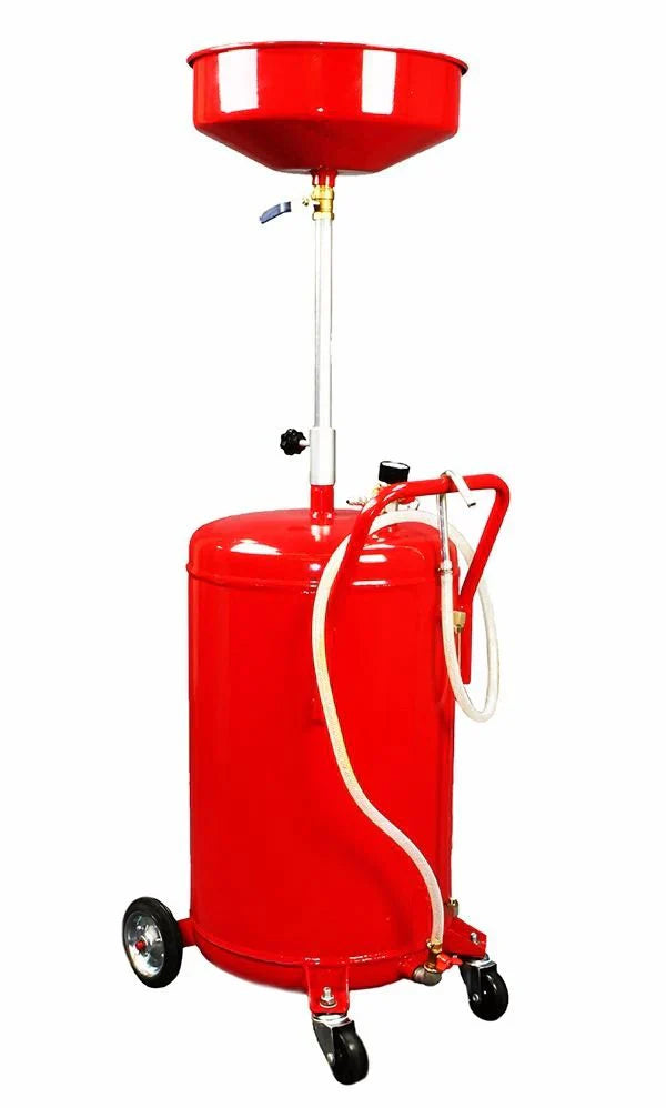 66076 Oil Drain pan Portable 20 Gallon Waste Air Operated Drainer