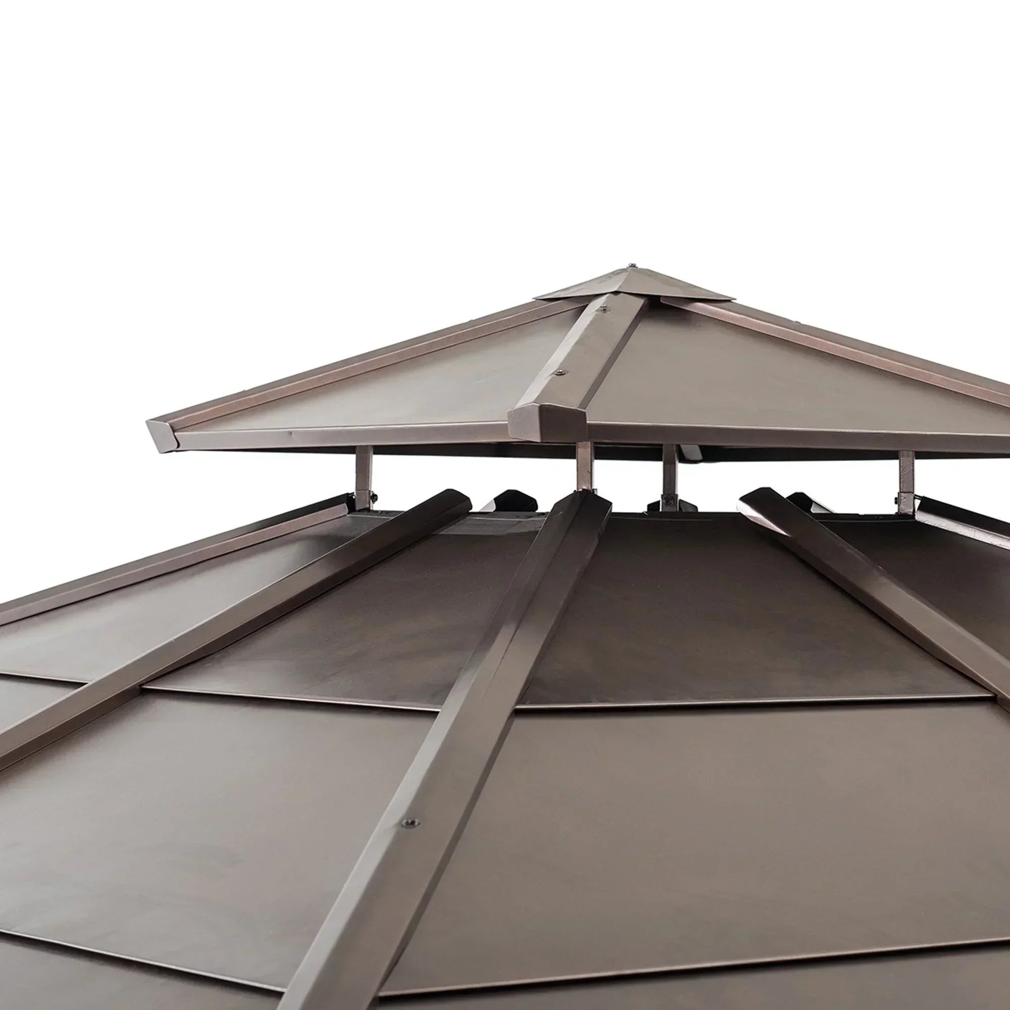 10 ft. x 10 ft. Cedar Framed Gazebo with Steel 2-Tier Hip Roof Hardtop