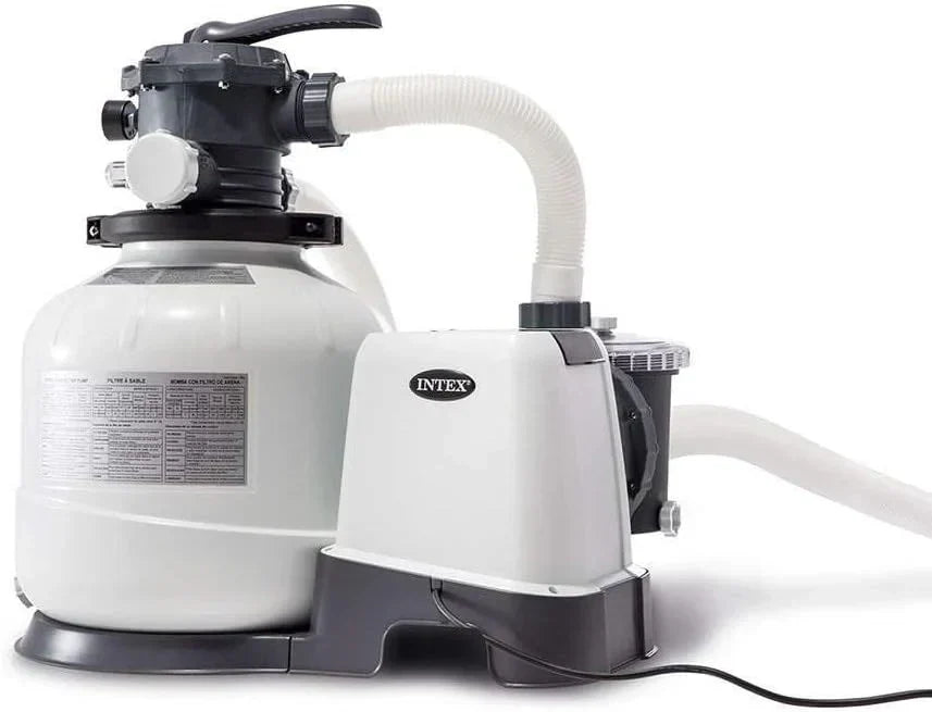 Intex 26651EG Krystal Clear 16 Inch 3,000 GPH Above Ground Pool Sand Filter Pump with Automatic Timer, GFCI, and 6 Function Control, Gray