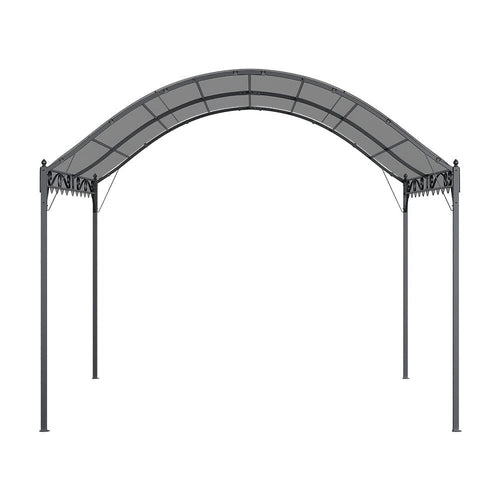 102x118 inch Dark Grey Outdoor Metal Arched Pergola with Shade