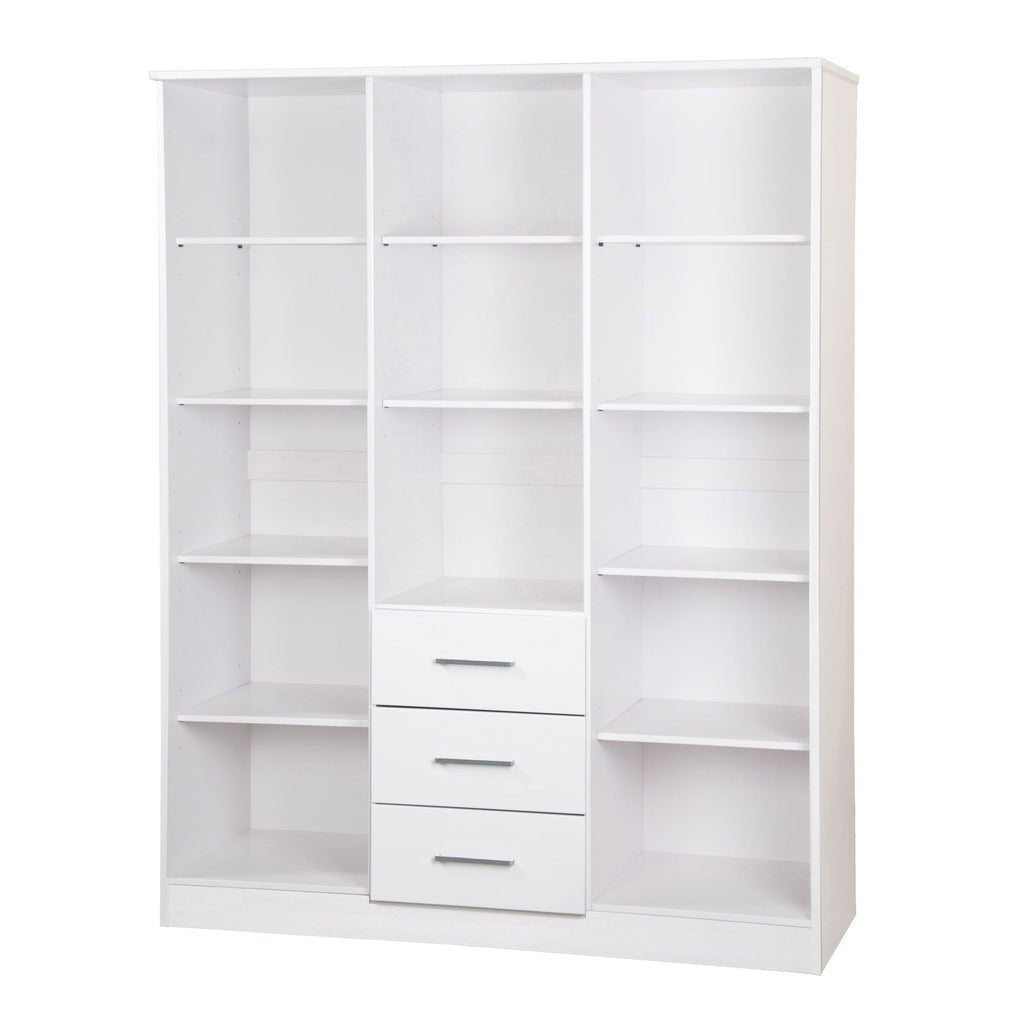 Palace Imports 100% Solid Wood Cosmo 3-Door Wardrobe Armoire with Solid Wood or Mirrored Doors