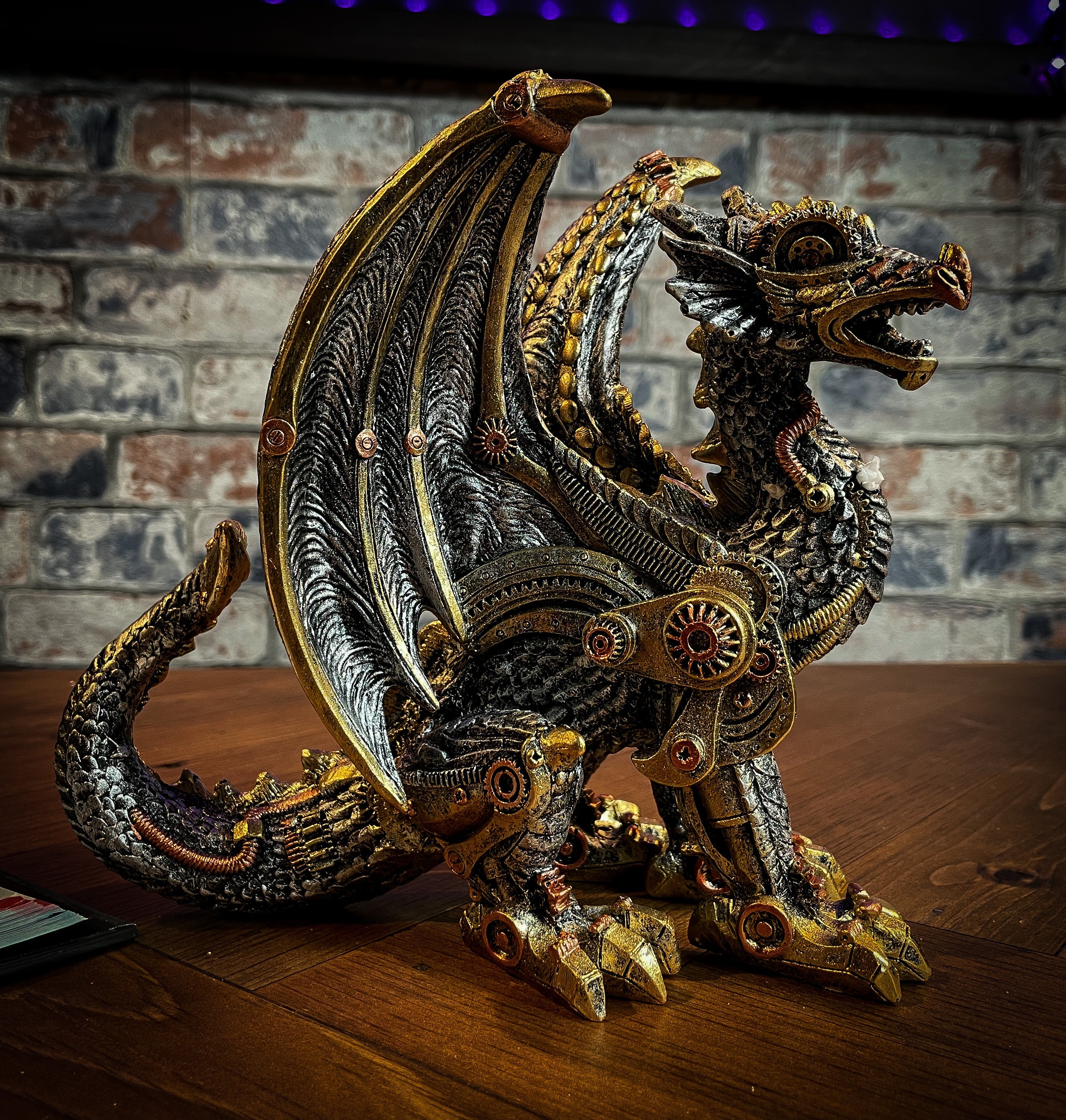 Mechanical Protector Steampunk Dragon Figurine