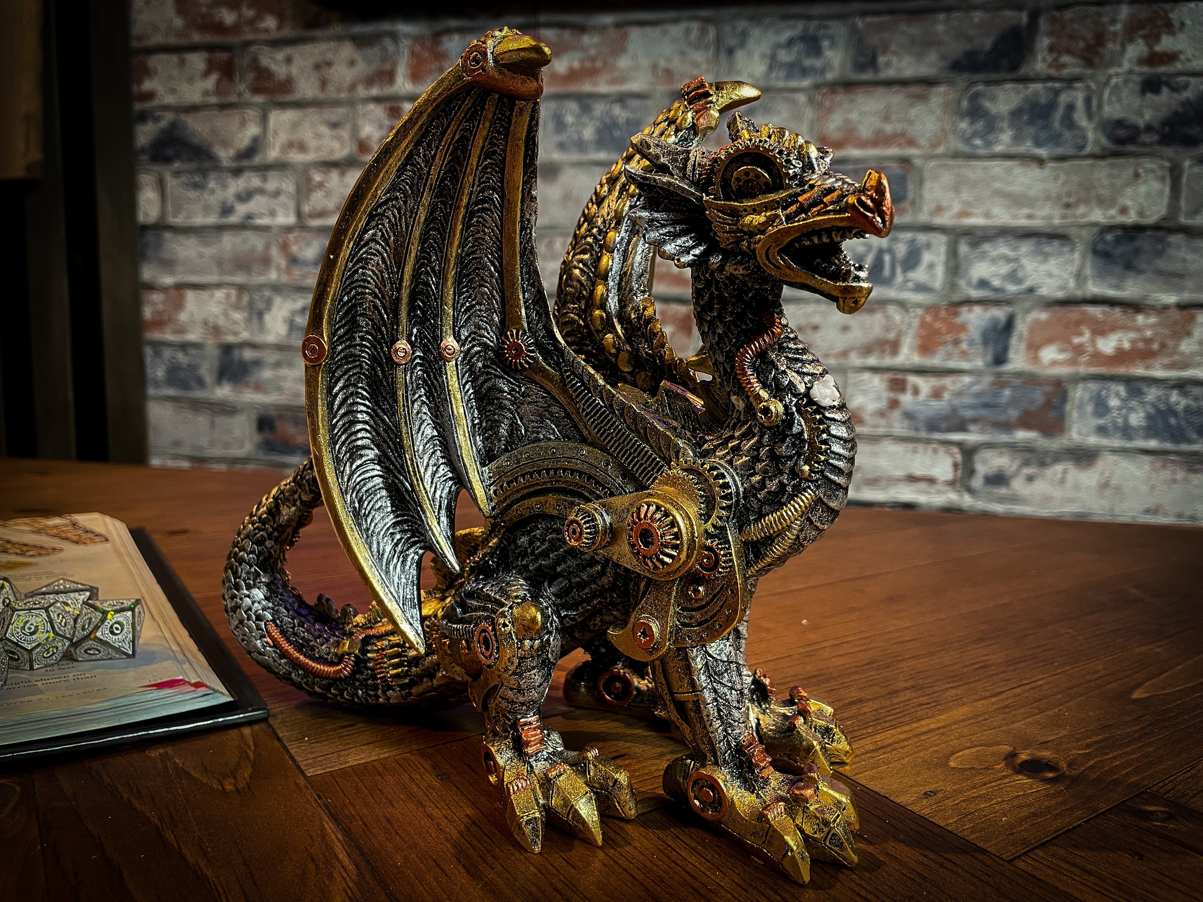 Mechanical Protector Steampunk Dragon Figurine