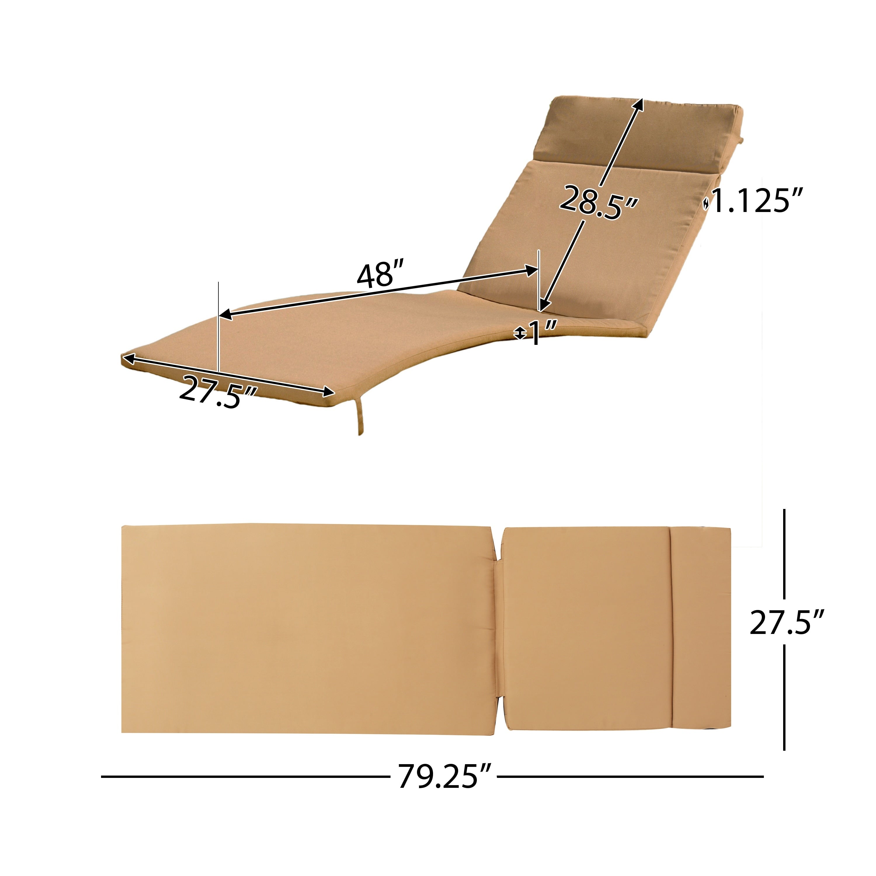 Salem Outdoor Cushion Set for Chaise Lounge - Cushions only (Set of 2) by Christopher Knight Home - 79.25L x 27.50W x 1.50H