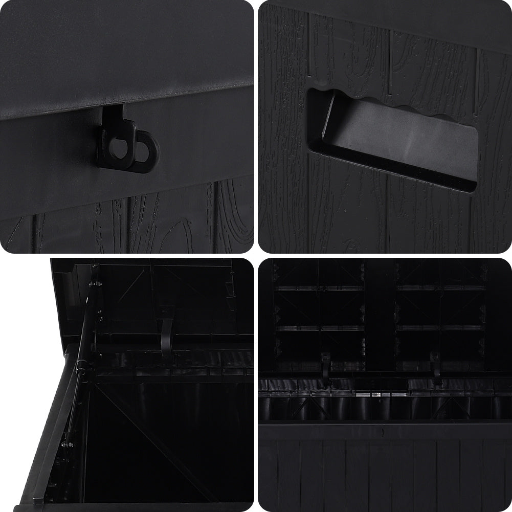 430L Black/Grey Lockable Waterproof Garden Storage Box