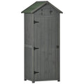Wooden Garden Tool Storage Shed with Shelves & Asphalt Roof, Weather-Resistant